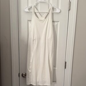 All in Motion White Halter Sheath Cocktail Dress